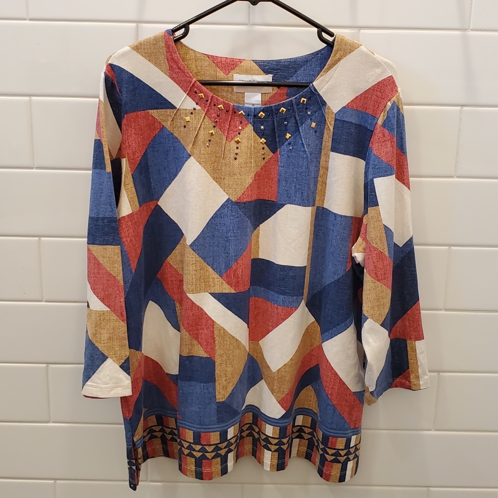 Alfred Dunner Multi-Colored Block Tunic - image 1